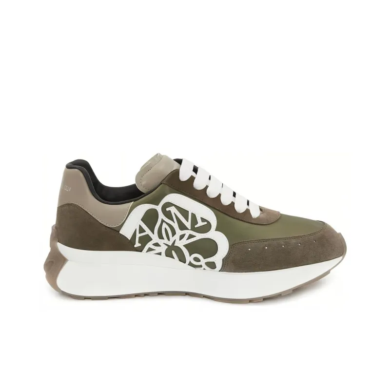 Alexander McQueen Sprint Runner Khaki White-1