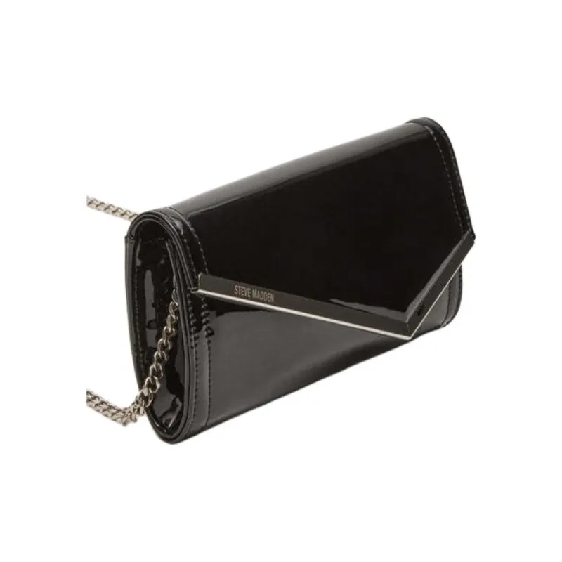 STEVE MADDEN Shiny Leather Clutch Women's Black-2