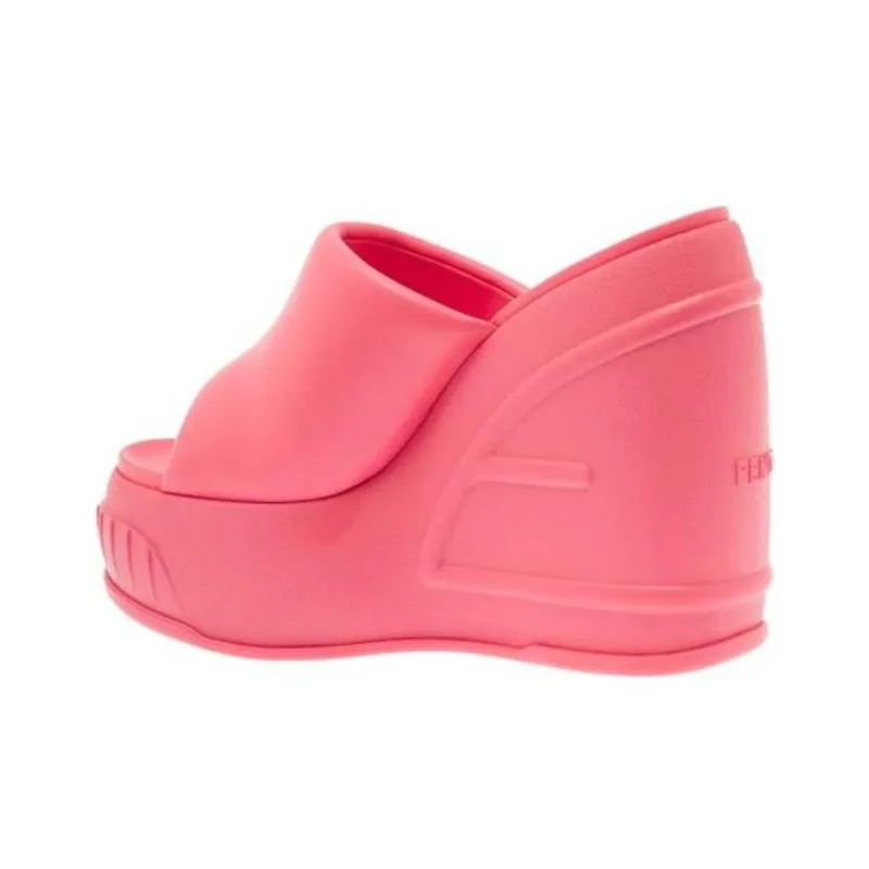 FENDI Embossed Oversized Ff Pattern Platform Slides Women's-2