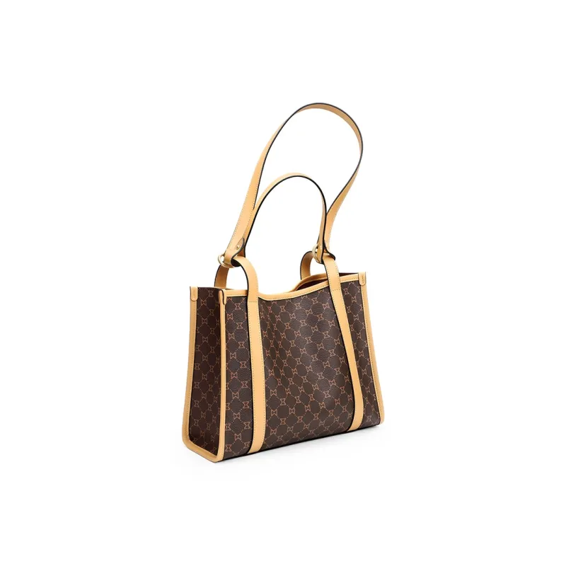 MashaLanti PVC And Synthetic Leather One Shoulder Handbags Regular Women's Dark Brown & Apricot-1