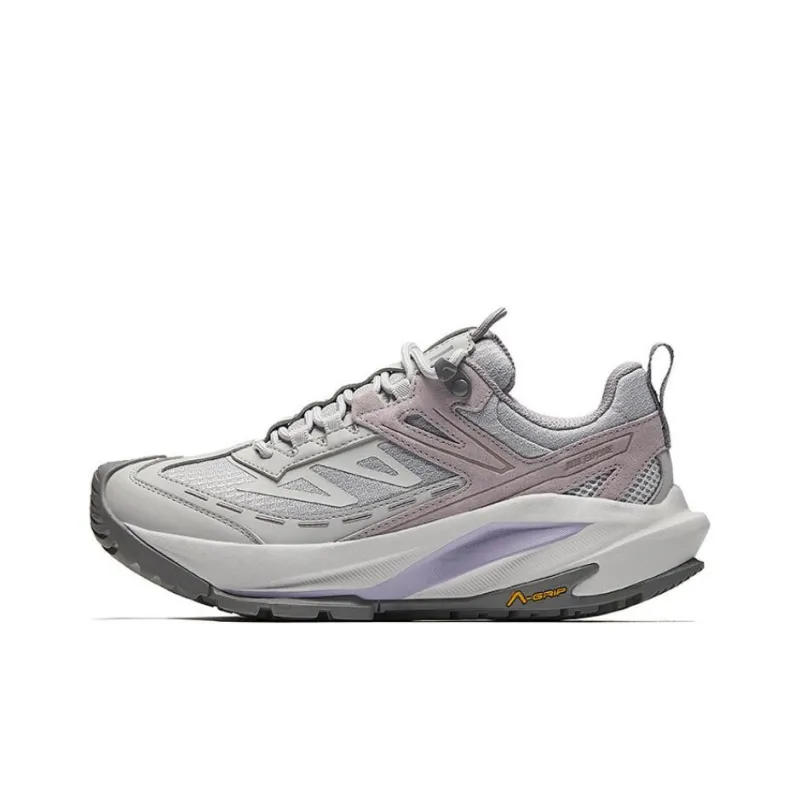Anta Tracking Anti Slip Wear Resistant Low Top Hiking Shoes Women's Gray-0