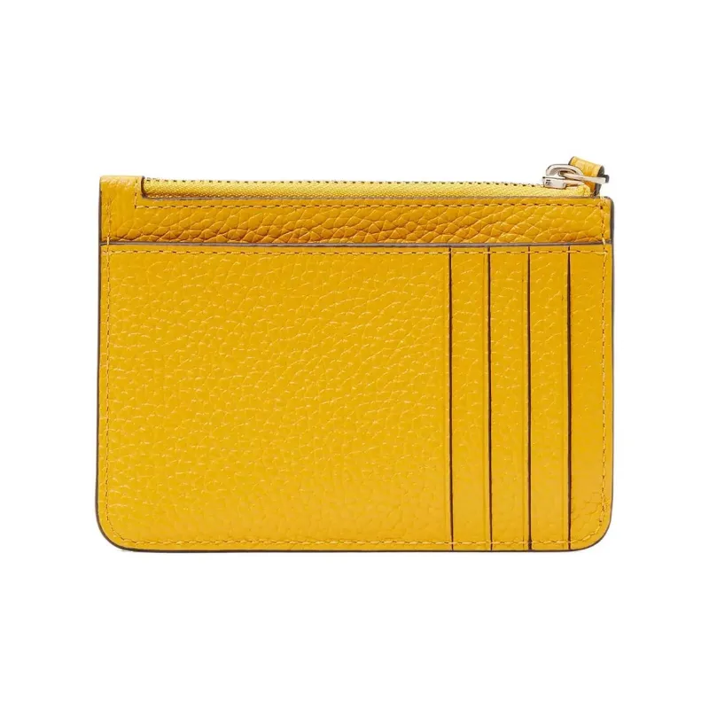 Kate Spade Litchi Grain Leather Card Holder Small Size Women's Narcissus Yellow-1