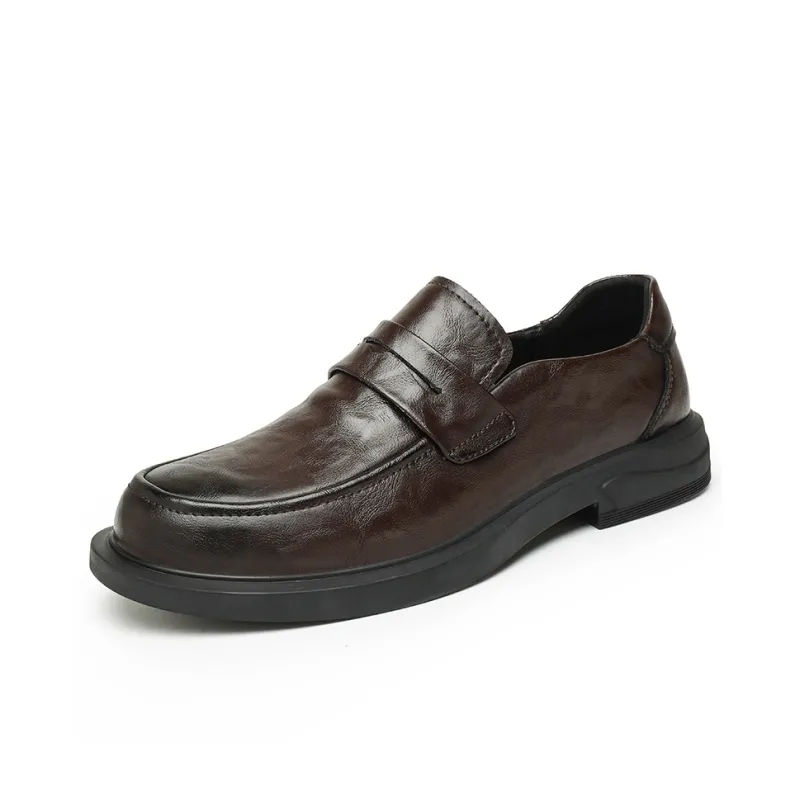 King Jinmai Men's Casual Shoes Men Low Top Black, Dark Brown-8
