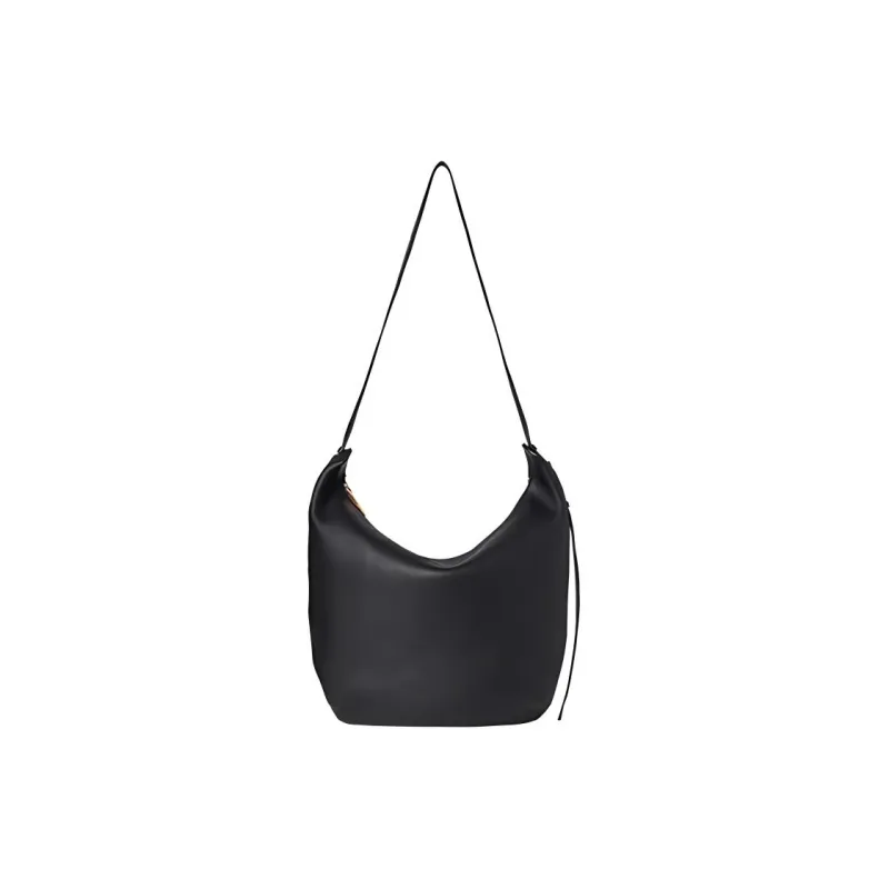 THE ROW N/S Allie Buffed Calfskin Shoulder Bag Croissant Bag Women's Black-0