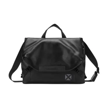 FAIRWHALE PU Messenger Bag, Shoulder Bag, Crossbody Bag Medium Size Men's Black