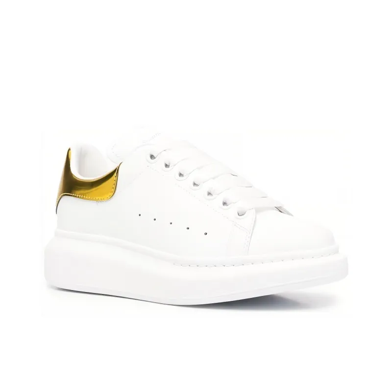 Alexander McQueen Oversized Sneaker 'White Yellow Metallic' Women's-3