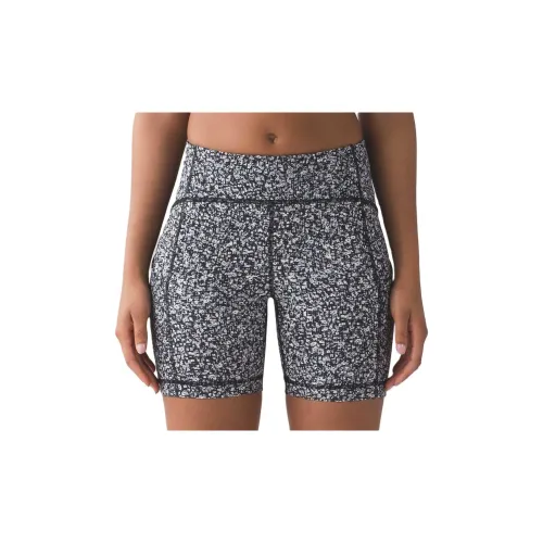 Lululemon Sports Shorts Women's Black/White Mixed Color