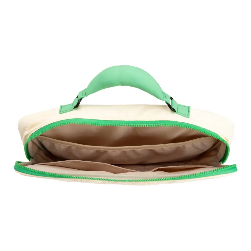 Bromen Nylon 14 Inch Commute Portable Laptop Bag With Storage Insert Regular Unisex Green/Green Grape Beige Contrast-3