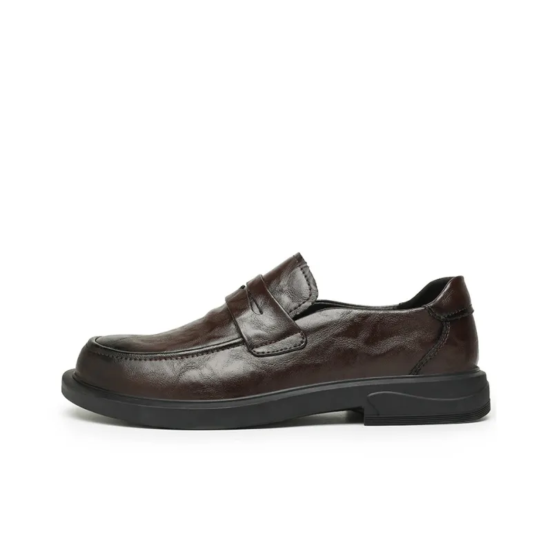 King Jinmai Men's Casual Shoes Men Low Top Black, Dark Brown-7