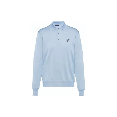 PRADA Polo Shirts Men Blue