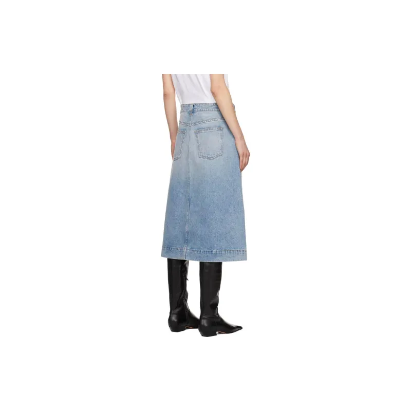 Vetements Denim Long Skirts Women's Blue-1