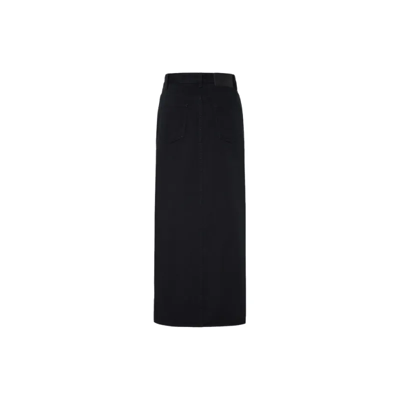 MOCO Denim Long Skirts Women's Denim Black-1