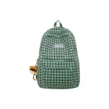Green Plaid with Doll Face Charm