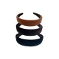 Elegant Set of 3 Hong Kong Chic Vintage Headbands-Black+Brown+Dark Coffee