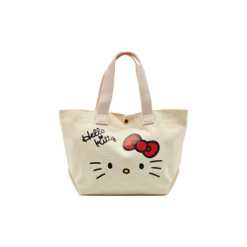 Sanrio Hello Kitty Collaboration Canvas Handbag Women's Ecru