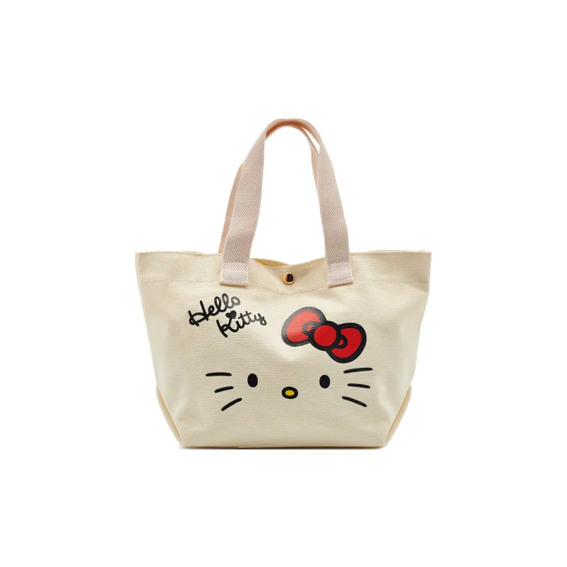 Sanrio Hello Kitty Collaboration Canvas Handbag Women's Ecru-0