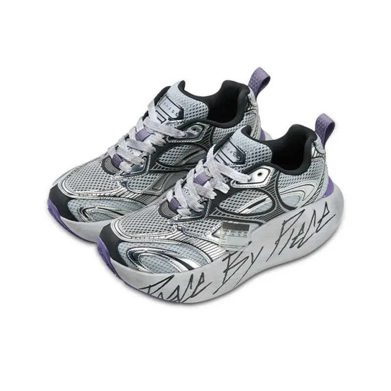 VESSEL Shock Absorbers Low Top Running Shoes Unisex Purple Gray-4