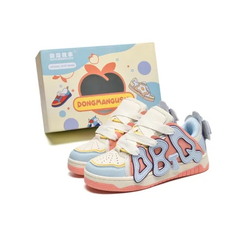 Anime story Skateboard Shoes Women's Low-Top Antique Blue