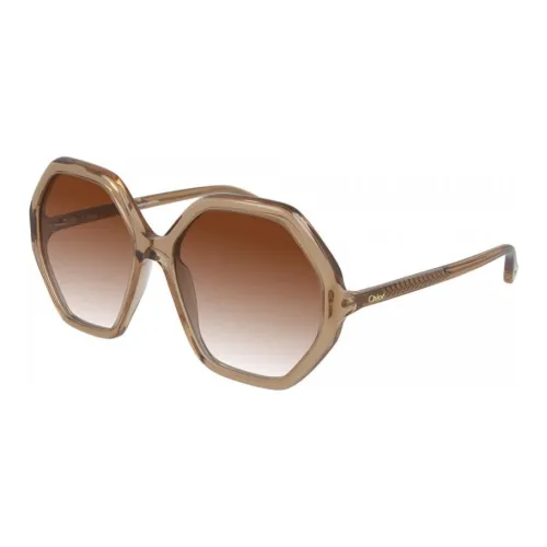 Chloe Biodegradable Acetate Irregular Shape Sunglasses Women's Brown