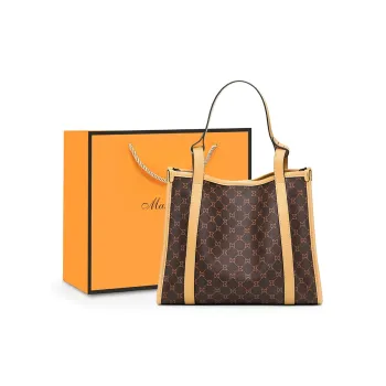 MashaLanti PVC And Synthetic Leather One Shoulder Handbags Regular Women's Dark Brown & Apricot