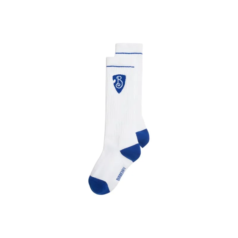 Burberry SS24 Knee High Socks Women's 1 Pack White-0