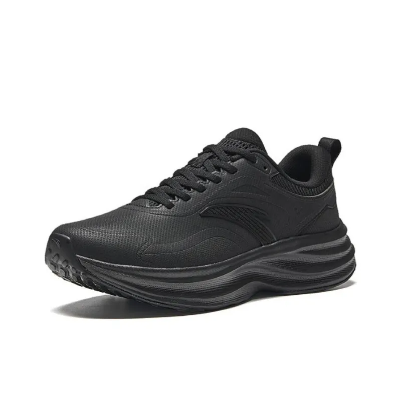 Anta Light Cloud Anti-Slip Wear-Resistant Low-Top Casual Running Shoes Men's Basic Black-1