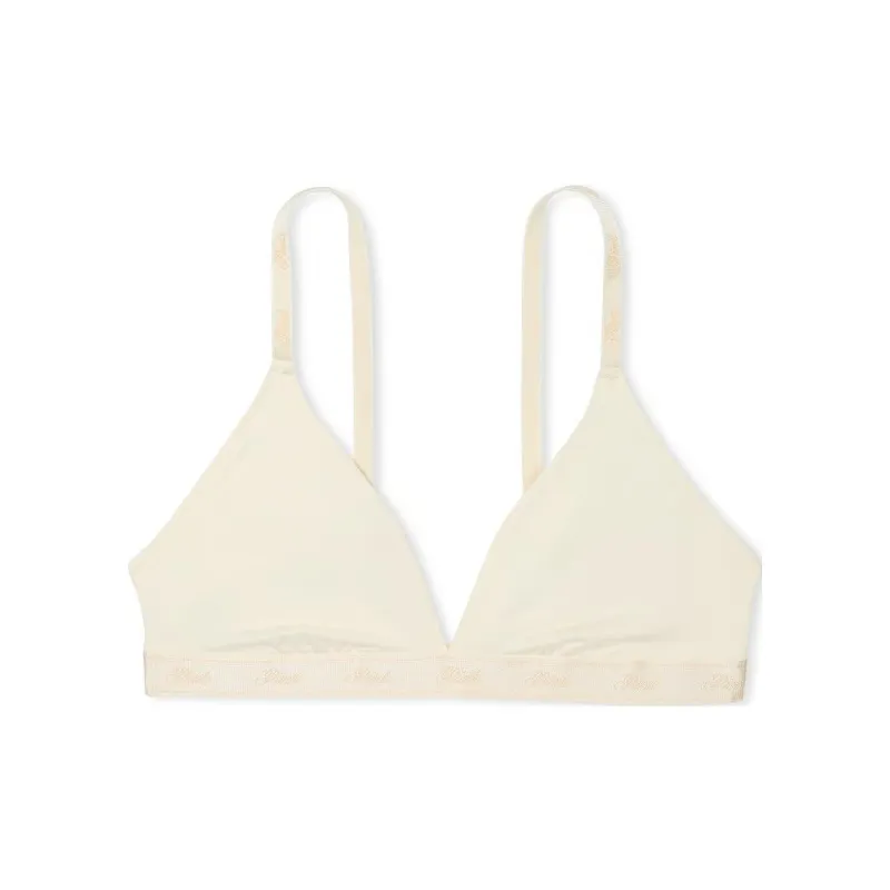 Victoria's Secret PINK Bralettes & Bra Tops Cotton Logo Triangle Bralette/LEC Bra Women's Yellow-0