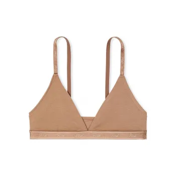 Victoria's Secret PINK Bralettes & Bra Tops Cotton Logo Triangle Bralette / Bra Women's Cocoa Latte