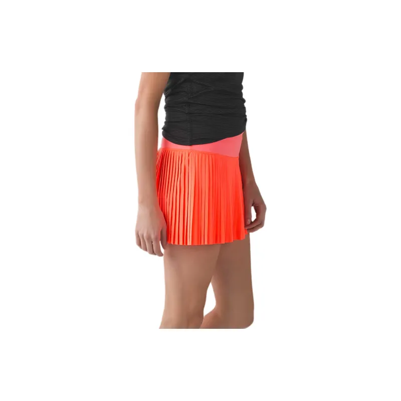 Lululemon Pleat To Street Casual Short Skirts Women's Orange-3