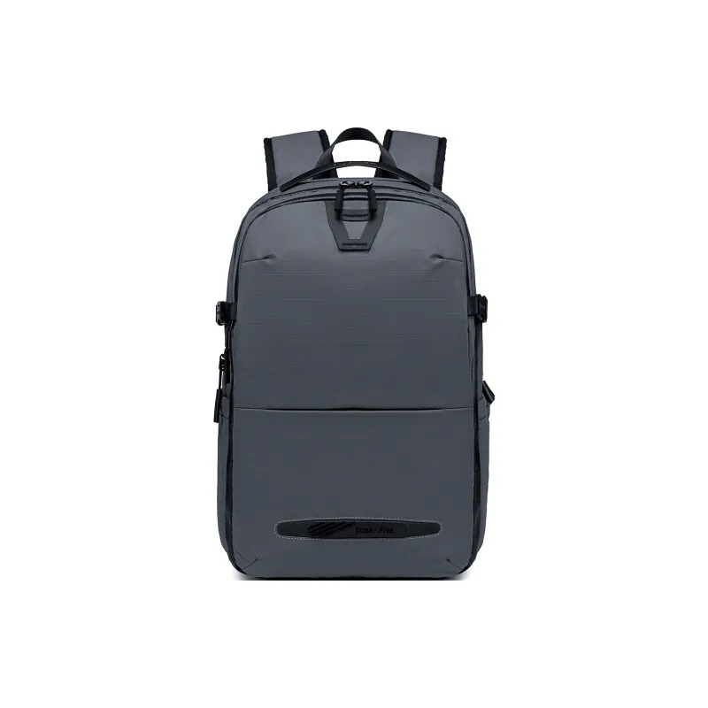 Super Five Polyester Backpack Unisex Black/Ecru/Gray/Blue-0