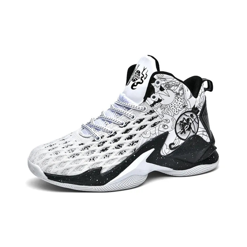 GQWE Cushioned Slip-Resistant Lightweight Mid-Top Basketball Shoes Unisex-1