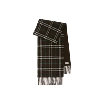 Burberry Cashmere Knit Scarves Women's Dark Gray