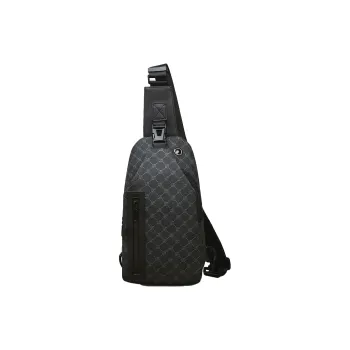 Old Man's Head Synthetic Leather Sling Bag Regular Men's Dark Gray