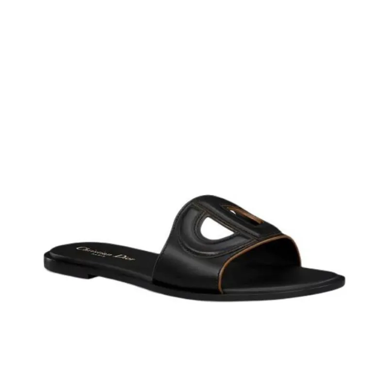 DIOR D Club Slide Slippers Women's Black-2