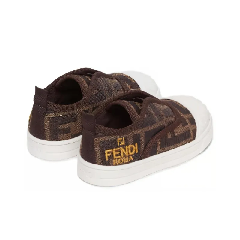 FENDI Slip-On Sneaker Junior First Steps 'Allover FF Logo - Tobacco'-4