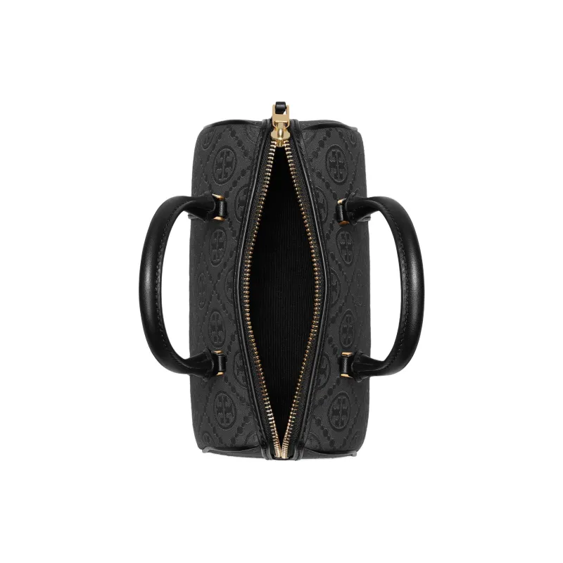 TORY BURCH T Monogram Fabric With Cow Leather Shoulder Bag, Crossbody Bag, Handbag Mini Unisex Black-3