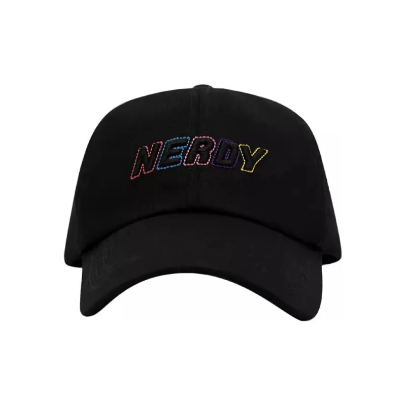 NERDY Cotton Baseball Caps Unisex White/Black-2