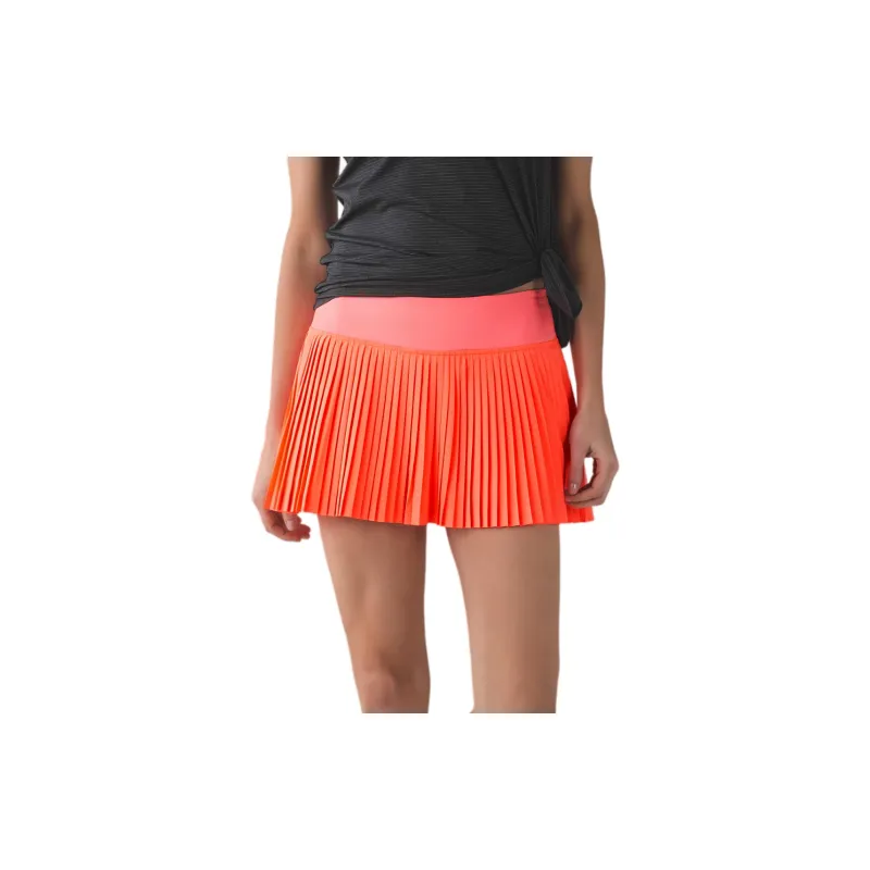 Lululemon Pleat To Street Casual Short Skirts Women's Orange-1