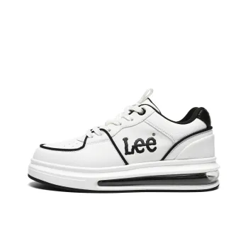 Lee Classic Air Cushion, White Sneakers Lightweight And Breathable Low Top Height Increasing Skateboard Shoes Men's
