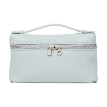 Loro Piana ExtraPocket Hammered Texture Calfskin Shoulder Bag, Crossbody Bag, Handbag Clutch Mini Women's Mint Breeze