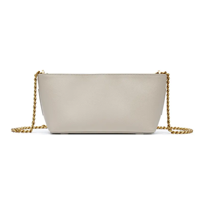Staccato Cow Leather Shoulder Bag Medium Size Women's Vintage Coffee/Cream Beige-7