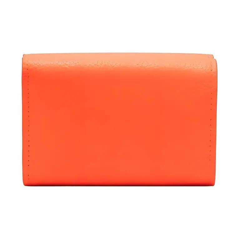 Balenciaga Cash Leather Card Clip Wallets Men's Orange-1