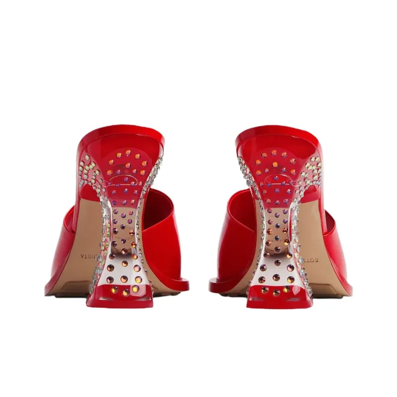 Bottega Veneta Slide Slippers 10cm Women's Red-4