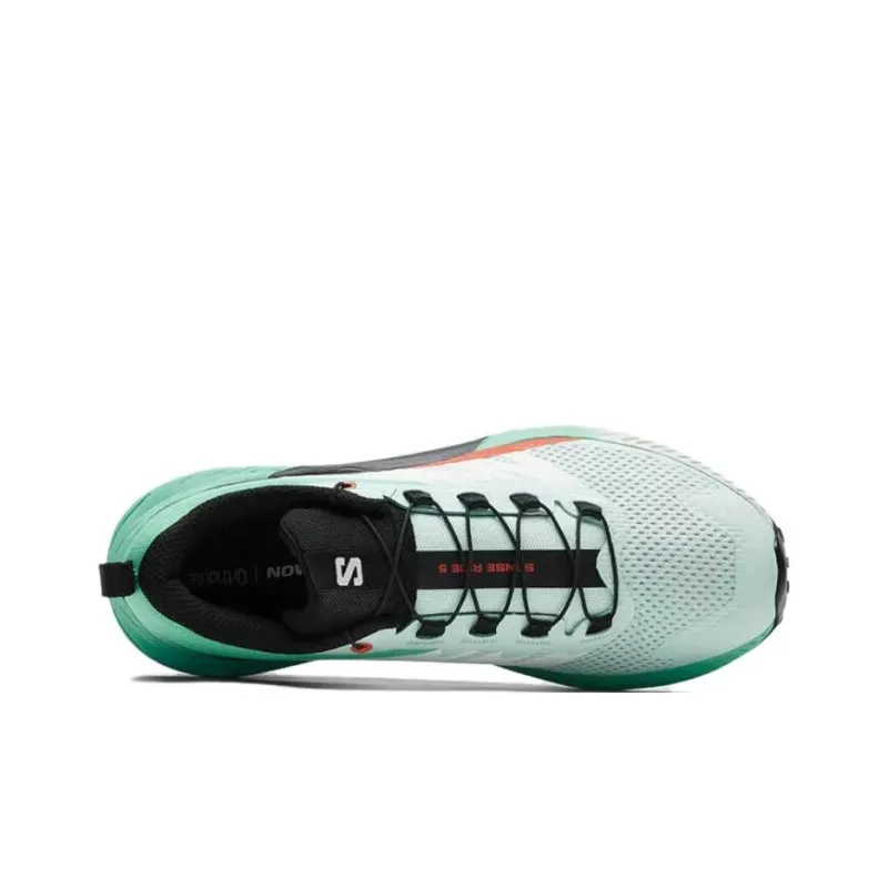 SALOMON Sense Ride 5 Slip Resistant Breathable Low Top Running Shoes Women's Gulf Green-2