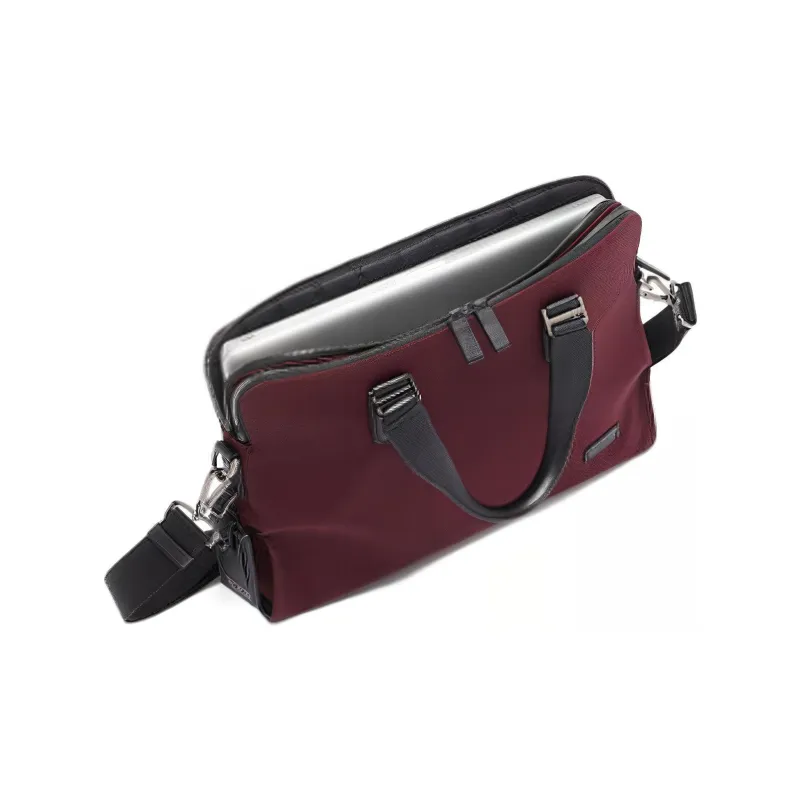 TUMI Harrison Leather Controller Business Bag, Nylon Crossbody Bag, Handbag Men's Red-2