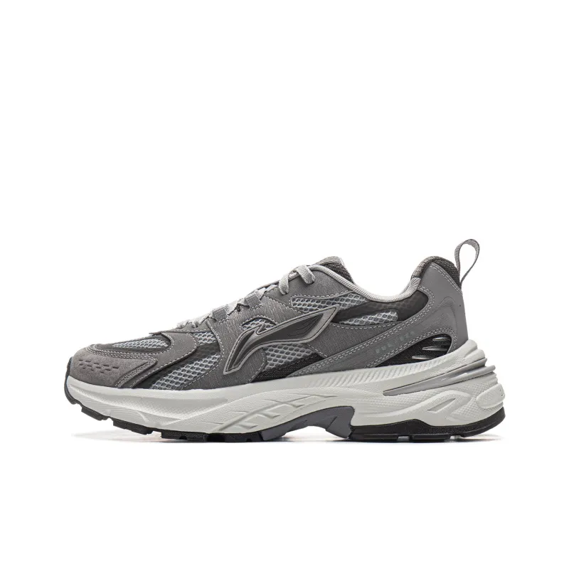 LiNing Beichen 2K Anti Slip And Wear Resistant Height Increasing Low Top Chunky Sneakers Men's Gray-0