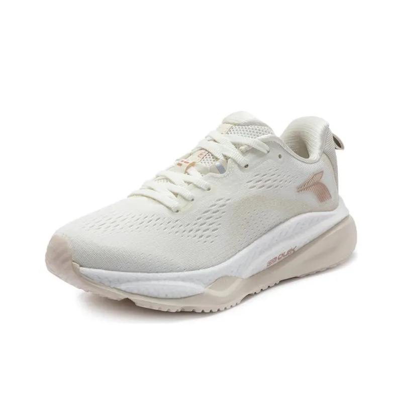 361° Red Flame 4 Anti Slip Wear Resistant Low Top Casual Running Shoes Women's White Beige-1