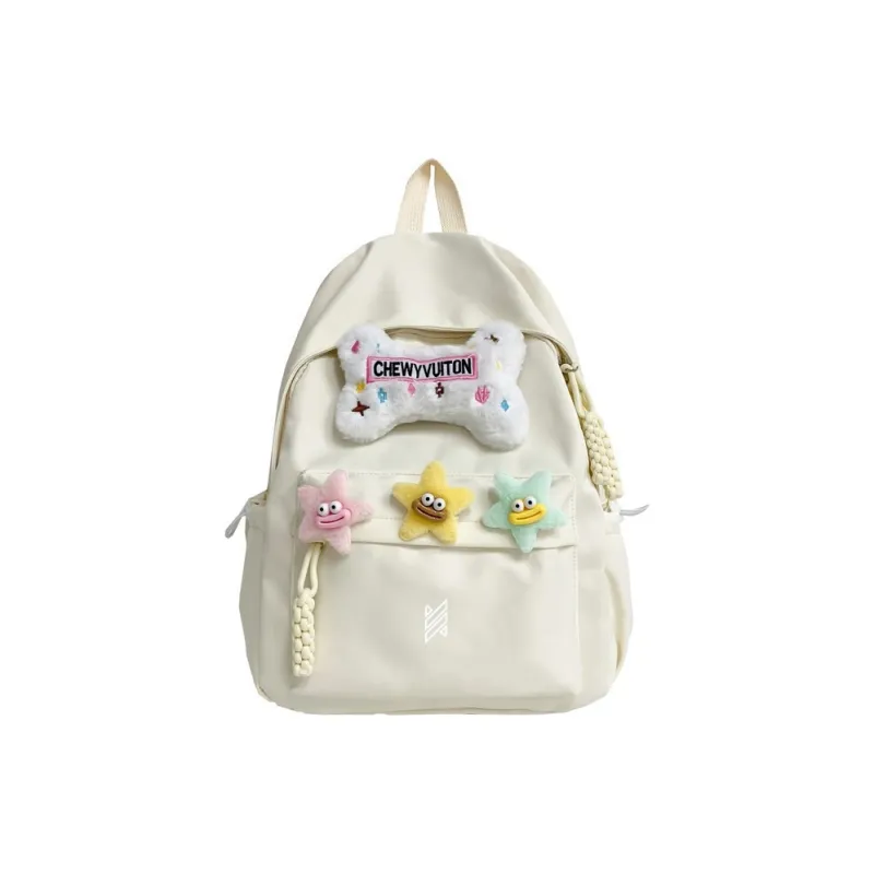 NOMK Nylon Backpack Backpack Backpack Handbag Women's Pink/Black/Green/White/Beige Yellow-15
