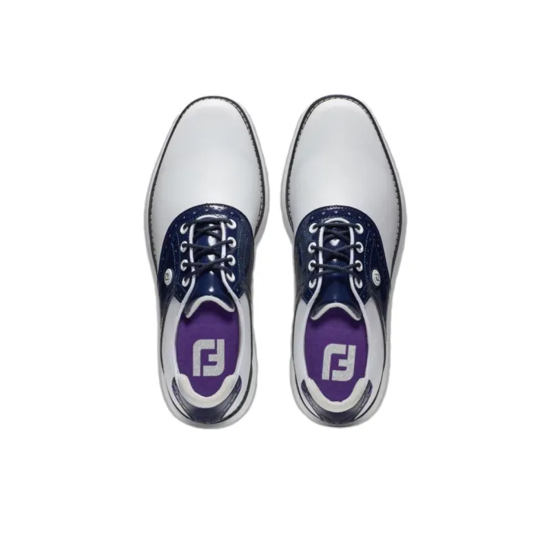 FOOTJOY Anti-Slip Wear-Resistant Low-Top Golf Shoes Women's White Blue-3