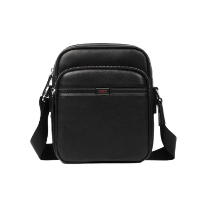 VIHUS Top Grain Cow Leather Shoulder Bag Regular Men's Black-2